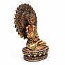Buddha der Gewissheit sitzt auf einer thailändischen Thronstatue