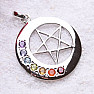 Chakra-Anhänger Pentagramm im Kreis Silber Ag 925