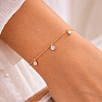 33919 Silbernes Armband mit Zirkonen, vergoldet, 18 cm