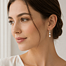 34970 Silberne Hängeohrringe mit 6 mm Perle und Zirkon