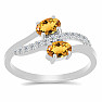 Silberring mit geschliffenem Citrin und Zirkonen Ag 925 026069 CT