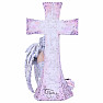 Statuette Engel am Kreuz mit Rose