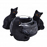 Candlestick Trio von schwarzen Katzen