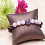 Roter Granat, lila Amethyst, lila Kunzit mit Rose, Autorenarmband RB Design 151