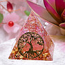 Orgonit-Pyramide Lebensbaum mit rosa Kristall