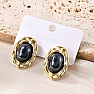 Ohrringe aus Edelstahl, oval, mit Perle