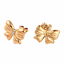 Ohrringe aus Edelstahl, Schleife, Gold, 1,2 cm
