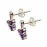 Silberne Ohrringe mit Amethyst-Kleeblatt