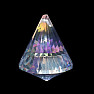 Cone Feng Shui geschliffener Kristall schillernde metallisierte helle Perle