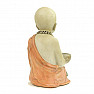 Buddhistische Mönchsfigur eines Knaben mit Teelichtständer handbemalt