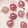 Kristall-Erdbeer-Anhänger Herz 1,6 cm