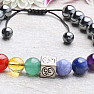 Hämatit-Om-Symbol-Chakra-Armband mit Shamballa-Verschluss