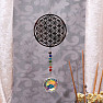 Fenstervorhang „Blume des Lebens“, Chakra, Feng Shui, aus Metall und Regenbogenkristall