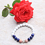 Howlith, Lapislazuli und Rhodonit mit Blumenarmband RB Design 29