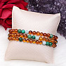 Bernsteinarmband mit Amazonit, Malachit und Jadeit