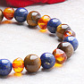 Armband aus Cognac-Bernstein mit Lapislazuli und Tigerauge