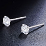 Silberne Ohrringe mit Zirkonen, AA-Qualität, WEISS