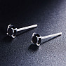 Silberne Ohrringe mit Zirkonen, AA-Qualität, SCHWARZ