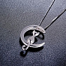 Silber rhodiniertes Halsband KITTEN AND MOON