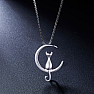 Silber rhodiniertes Halsband KITTEN AND MOON