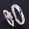 Partnerringe, rhodiniertes Silberring-Set