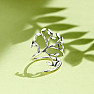 Silberrhodinierter Ring, weißer Baum