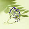 Silberrhodinierter Ring, lila Baum