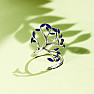 Silberrhodiumplattierter Ring Blauer Baum