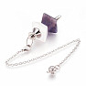 Pendel aus Amethyst und Kristallmessing