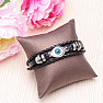 Evil Eye Herrenarmband aus schwarzem Leder