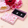 Geschenkbox aus Papier Blumenrosa für Ringe und Ohrringe 8 x 5 cm