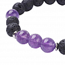 Armband aus Lavastein mit Amethystperlen