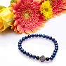 Lapislazuli-Perlenarmband mit Kreuz