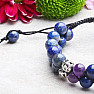 Lapislazuli-Chakra-Armband doppelt mit Shamballa-Verschluss