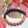 Armband aus Rudraksha und Lavastein