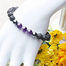 Armband aus Amethyst und Lavastein mit Shamballa-Verschluss