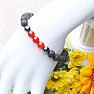 Armband aus Karneol und Lavastein mit Shamballa-Verschluss