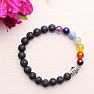 Buddhistisches Chakra-Armband aus Lavastein