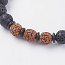 Lavastein-Armband mit Rudraksha