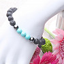Armband aus Türkis und Lavastein mit Shamballa-Verschluss
