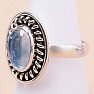 Mondstein Regenbogen blau Ring Silber Ag 925  N-8923