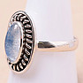 Mondstein Regenbogen blau Ring Silber Ag 925  N-8927