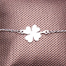 Silberfarbenes vierblättriges Kleeblatt Edelstahlarmband 21,5 cm