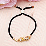 Pixiu in der Farbe Gold Kordel Pull-Down-Armband schwarz