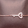 Funkelndes roségoldfarbenes Pull-Down-Armband Schlüssel mit Zirkonia