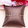 Kettenarmband mit rosa und grünen geschliffenen Glasperlen