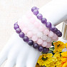 Set aus fünf Armbändern - Amethyst, Roségold, weiße Jade