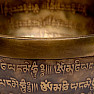Tibetische Bronze-Klangschale mit Gravur 14 cm