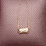 Halskette Kabel aus Edelstahl in goldfarbener Zirkonia-Rolle 45 cm