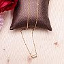 Halskette Kabel aus Edelstahl in goldfarbener Zirkonia-Rolle 45 cm